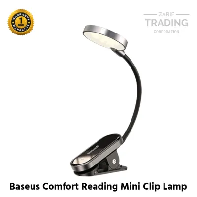 Baseus Comfort Reading Mini Clip Lamp USB LED Rechargeable Clip On Desk Lamp Flexible Nightlight Reading Light for Travel Bedroom Book